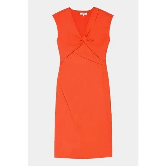 FRAME Twisted front range red linen sleeveless dress size L - Picture 1 of 6